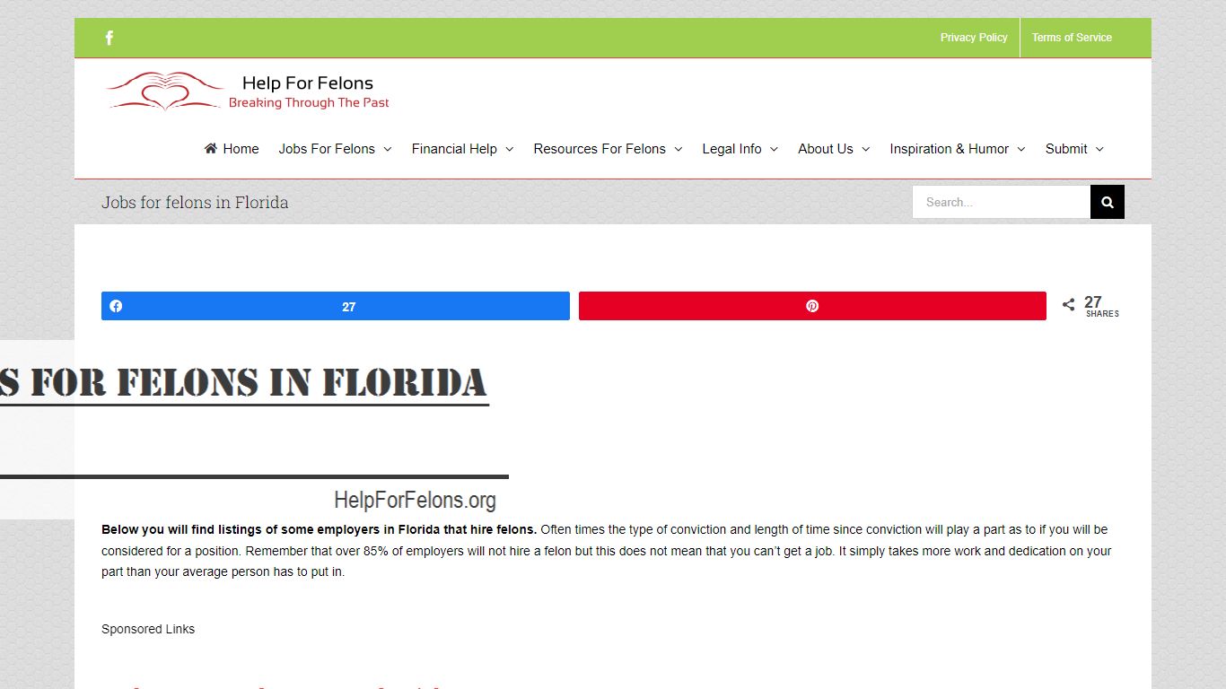Jobs For Felons In Florida - Help For Felons